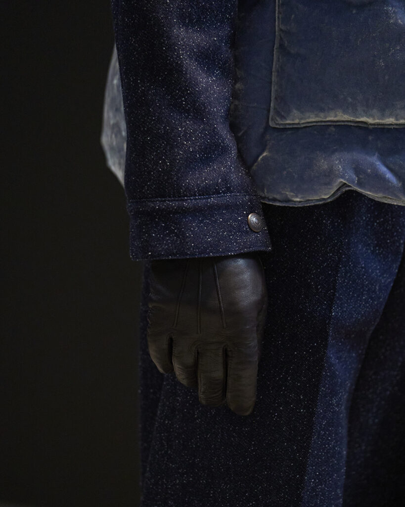 masu gloves abs jean jacket