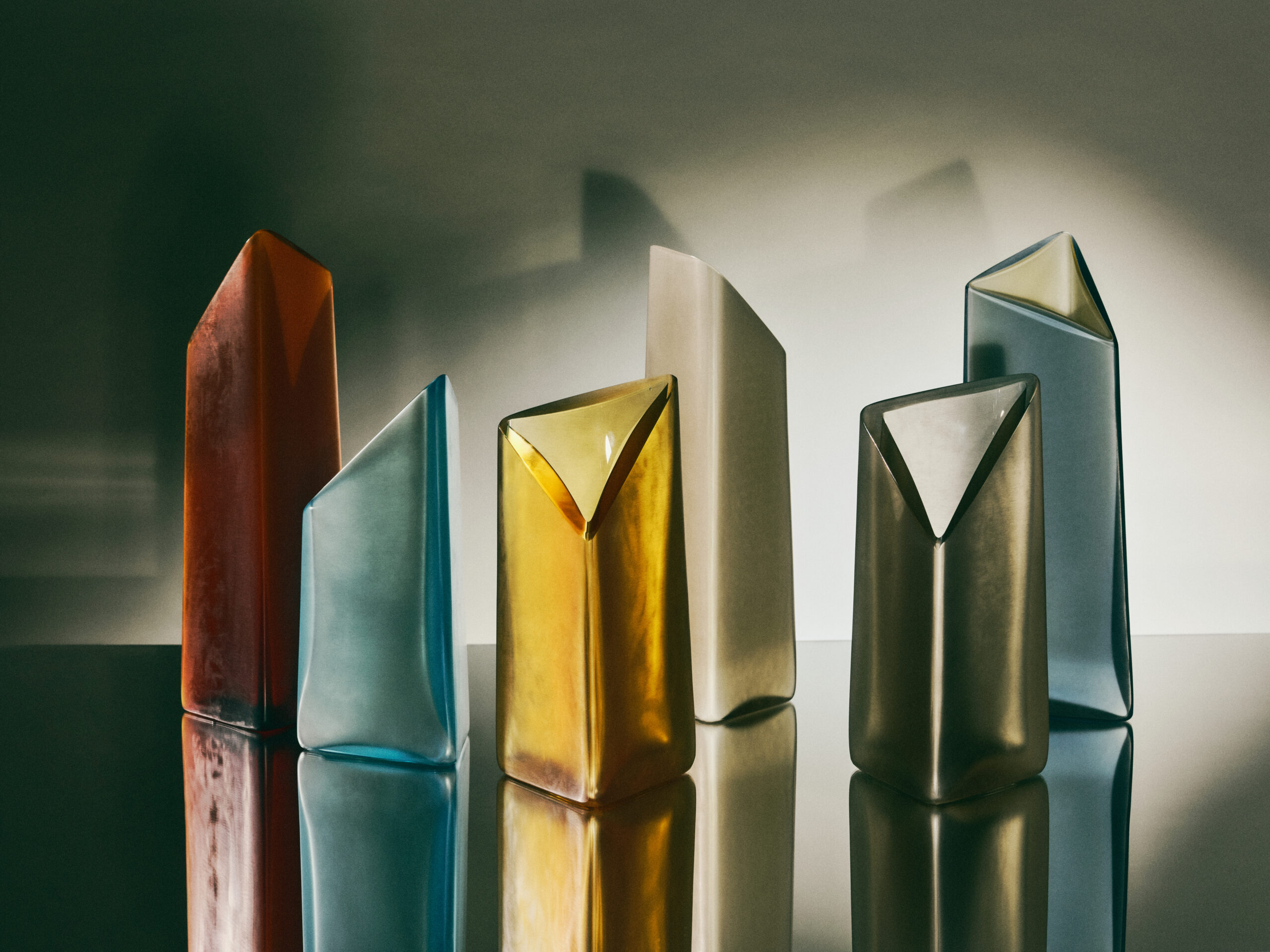 Vases made with Murano glass