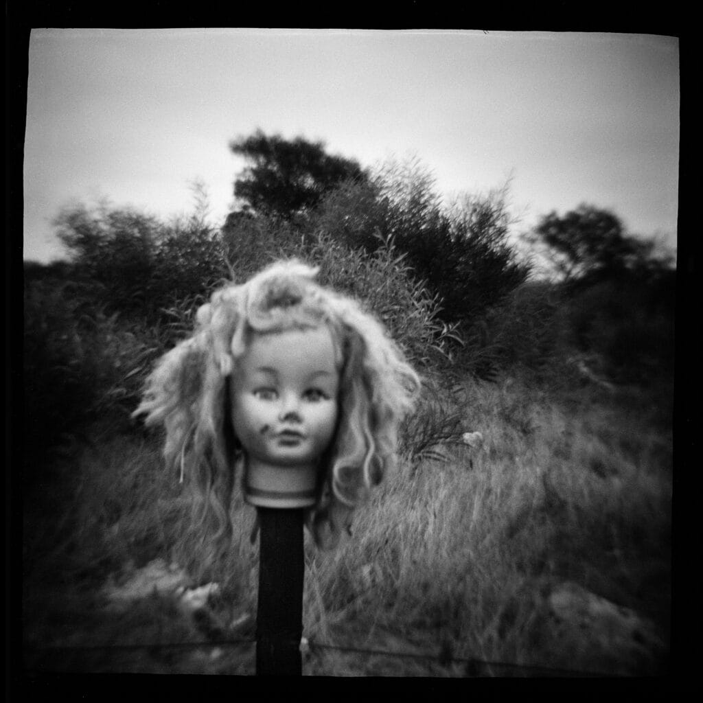 doll’s head, from the series reShooting Diana, 1990–1999 pigment print. Courtesy Stevenson, Cape Town, Johannesburg, Amsterdam, 2026 by Jo Ractliffe.