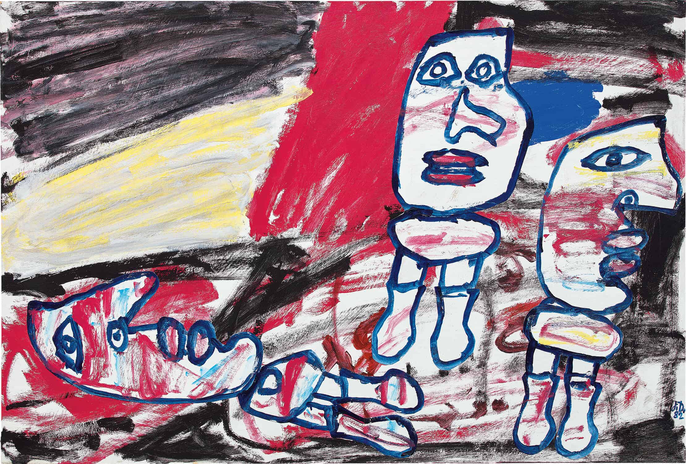 4_Site au défunt, 12 juillet 1982 Acrylique sur papier marouflé. © Opera Gallery