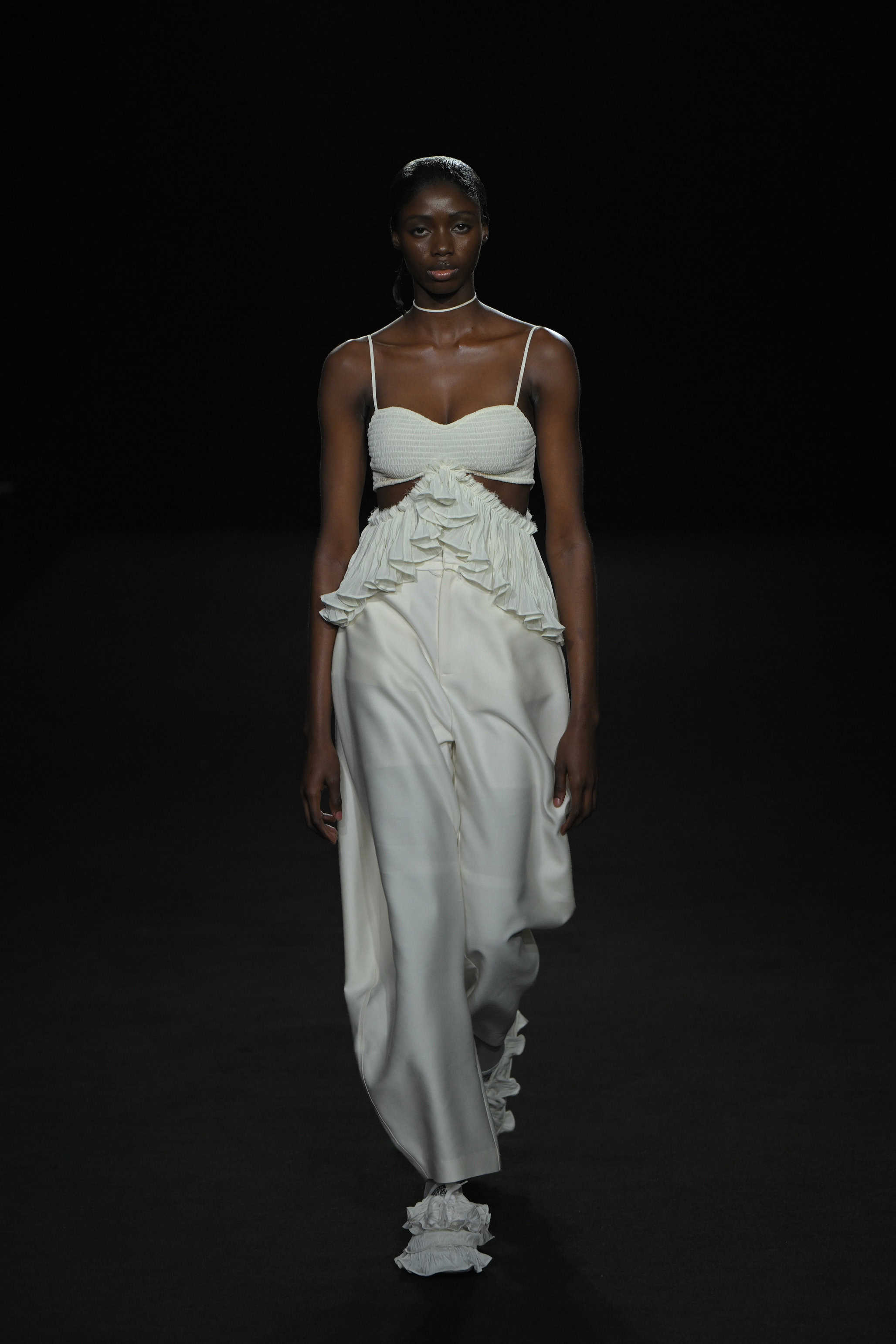 color portrait of runway model, fashion photography
