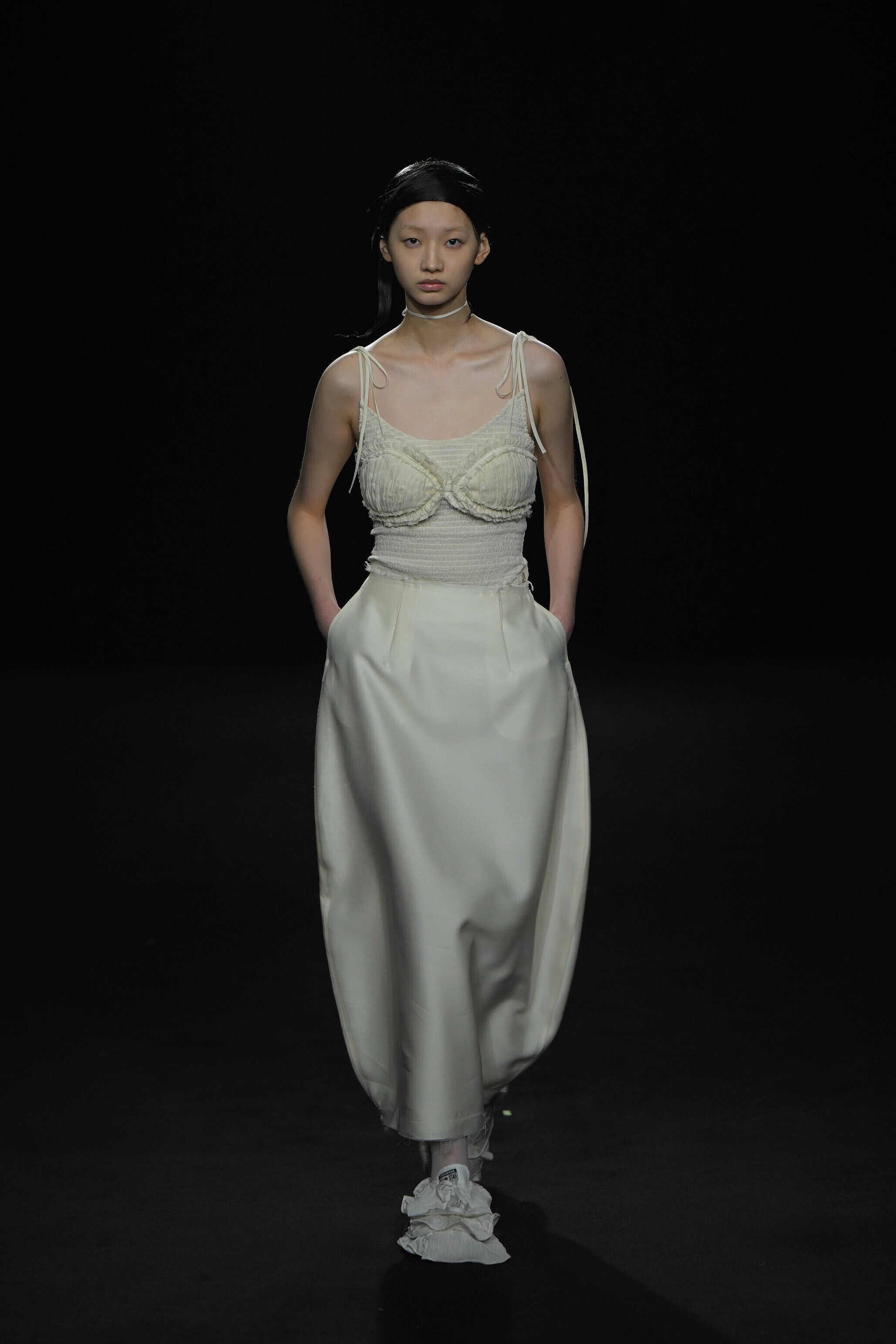 color portrait of runway model, fashion photography
