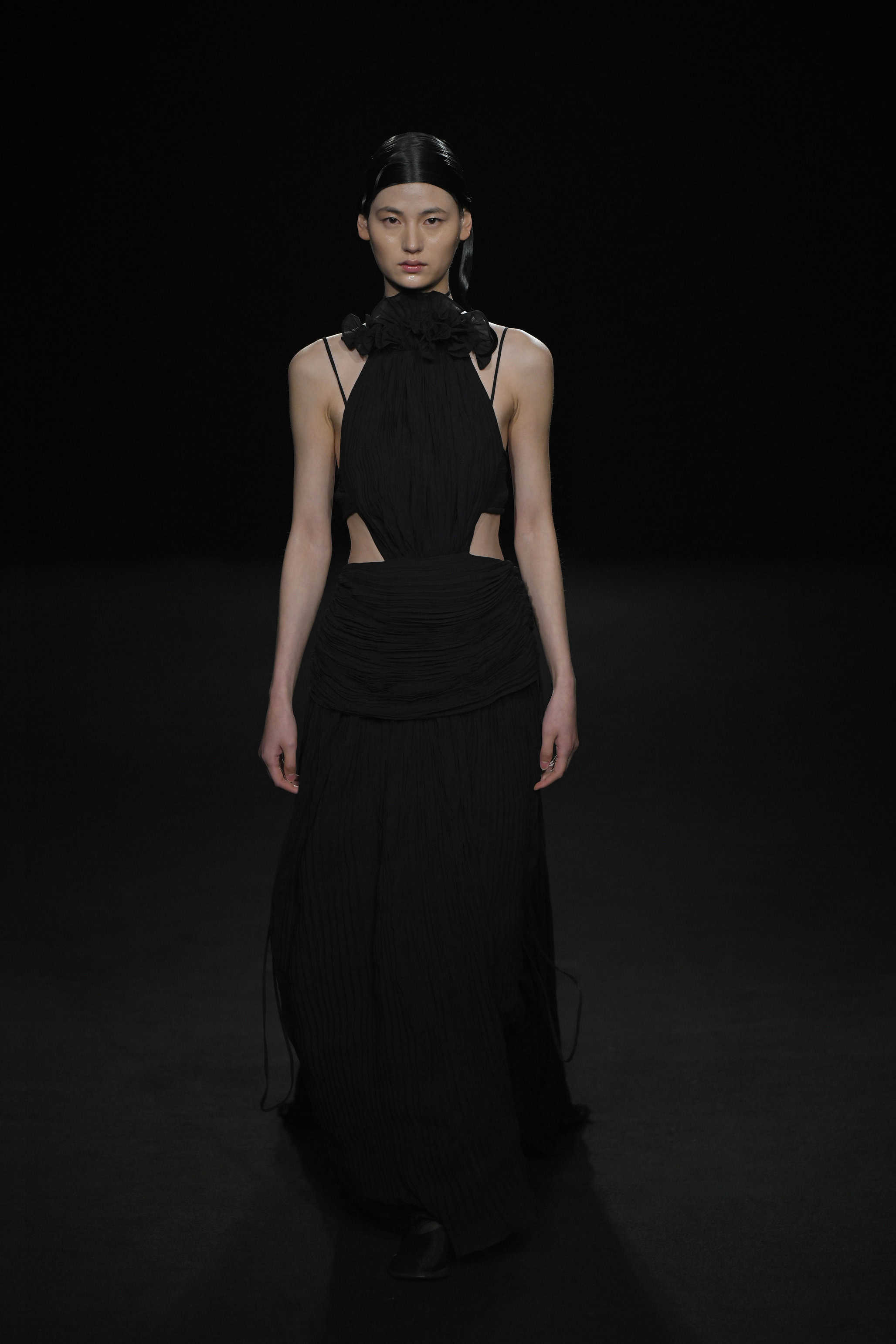 color portrait of runway model, fashion photography