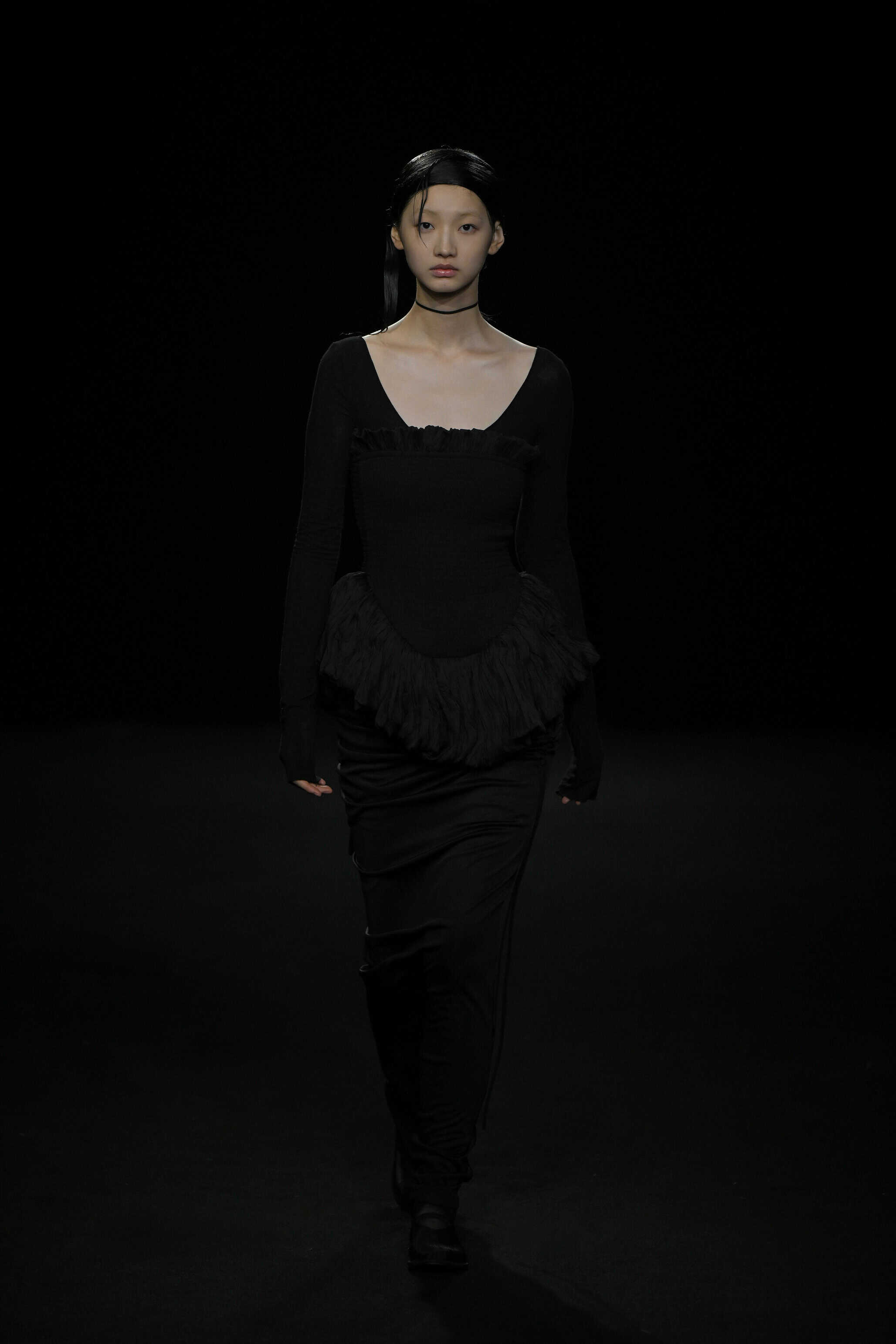 color portrait of runway model, fashion photography