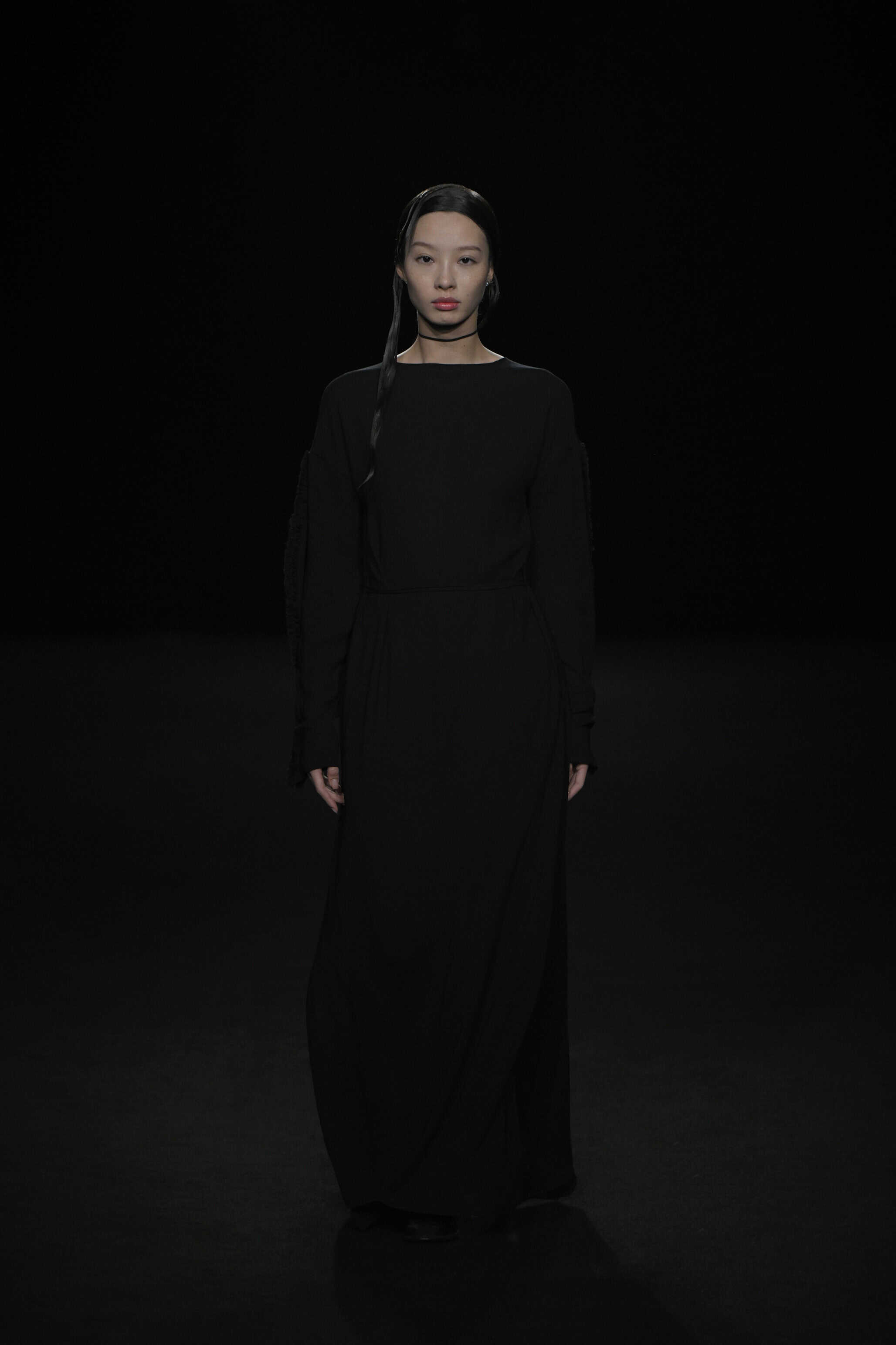 color portrait of runway model, fashion photography