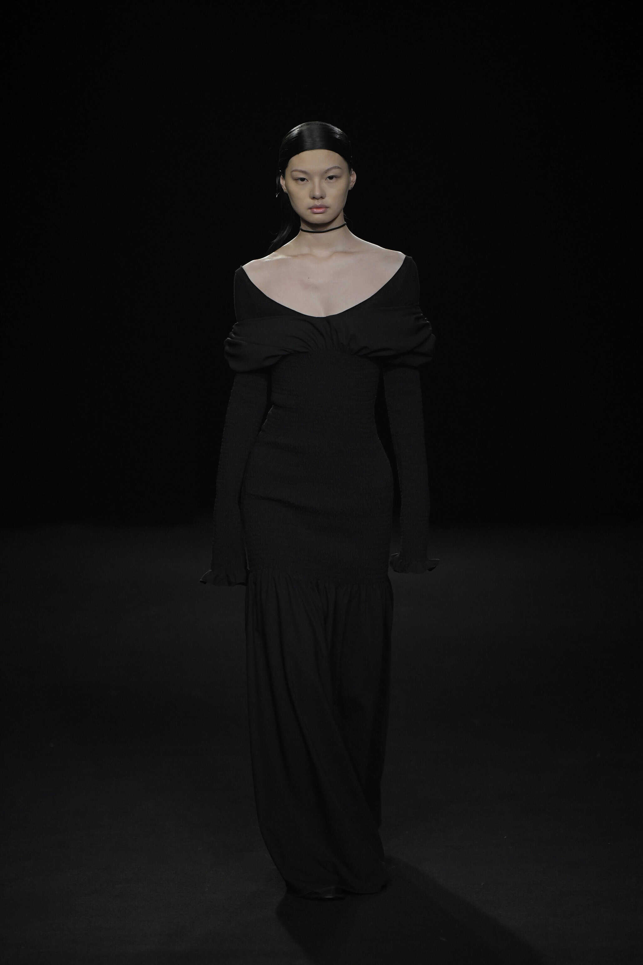 color portrait of runway model, fashion photography
