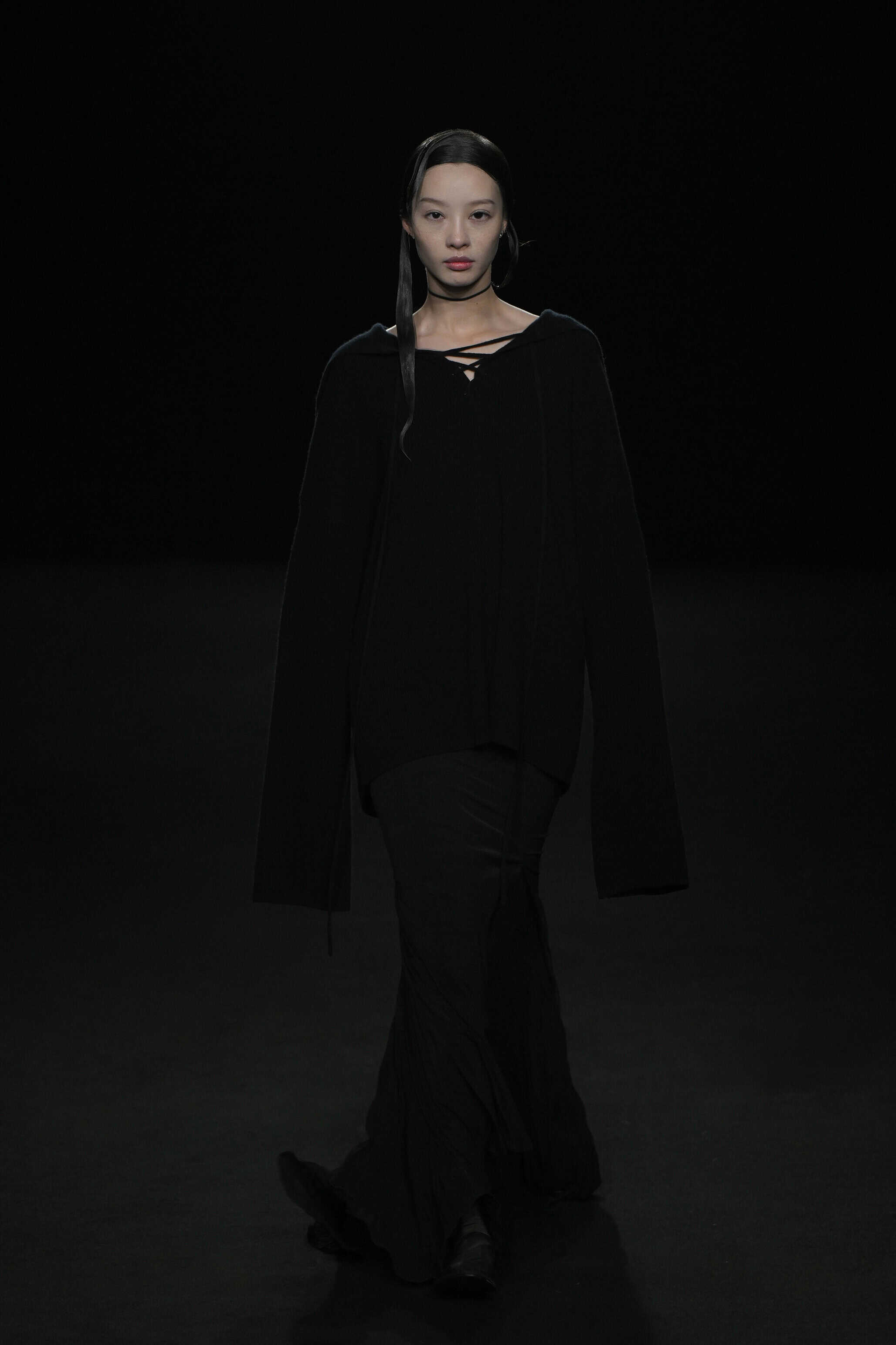 color portrait of runway model, fashion photography