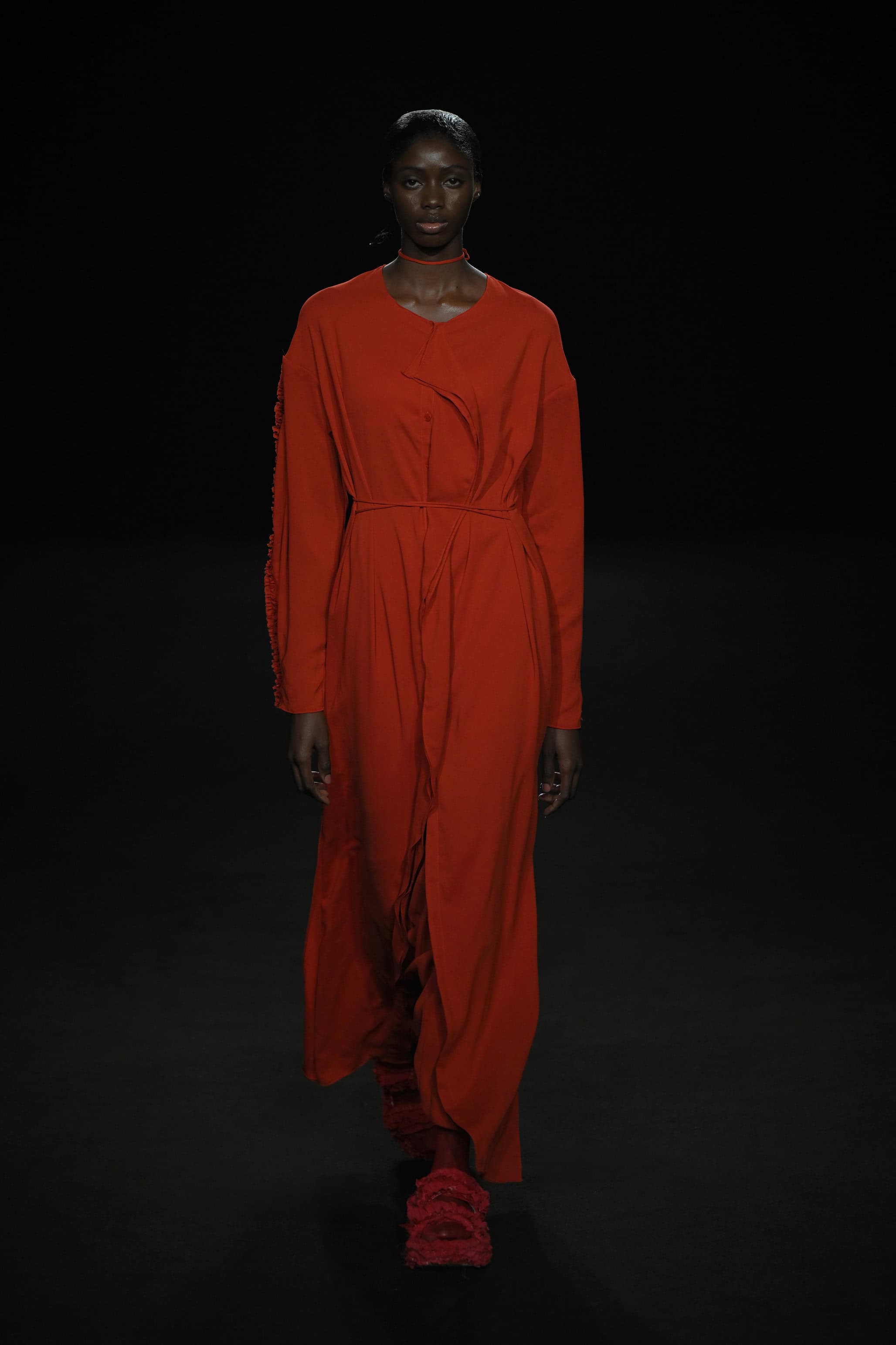 color portrait of runway model, fashion photography