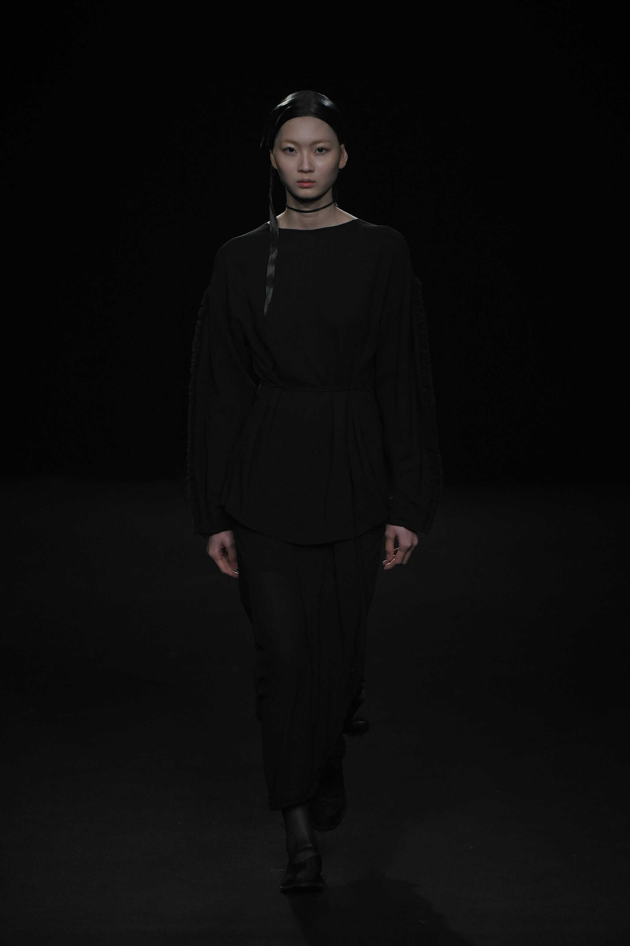 color portrait of runway model, fashion photography