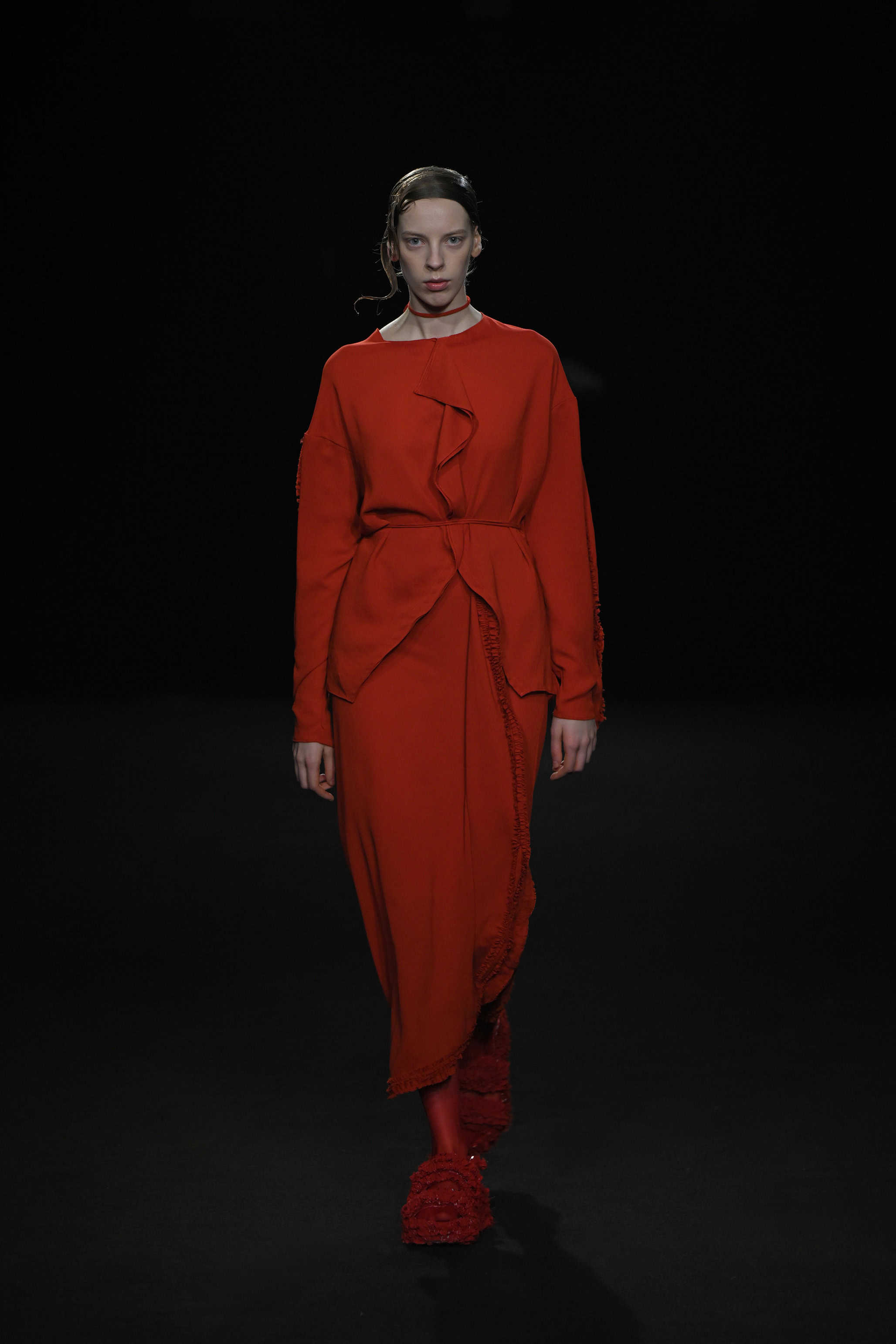 color portrait of runway model, fashion photography