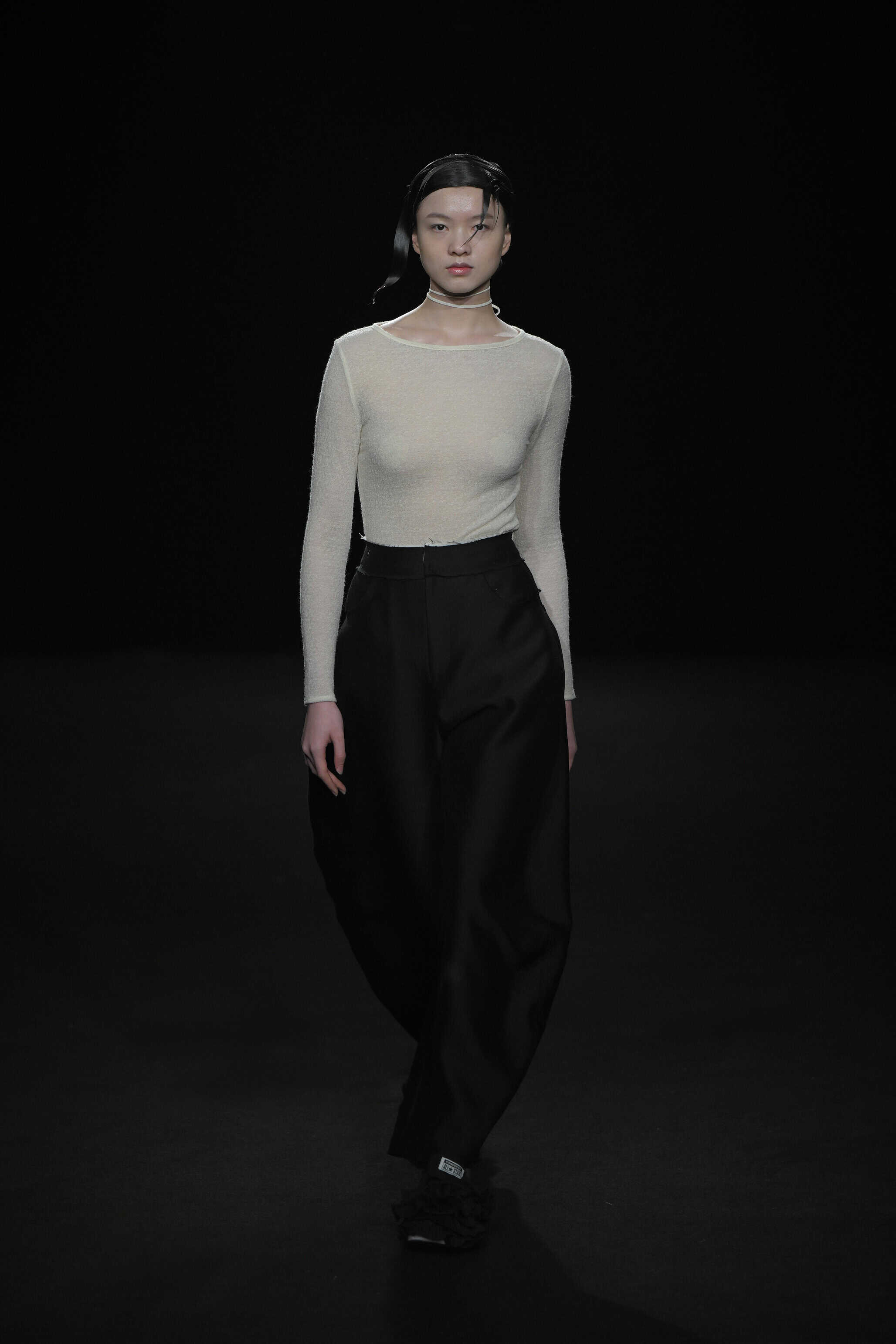 color portrait of runway model, fashion photography