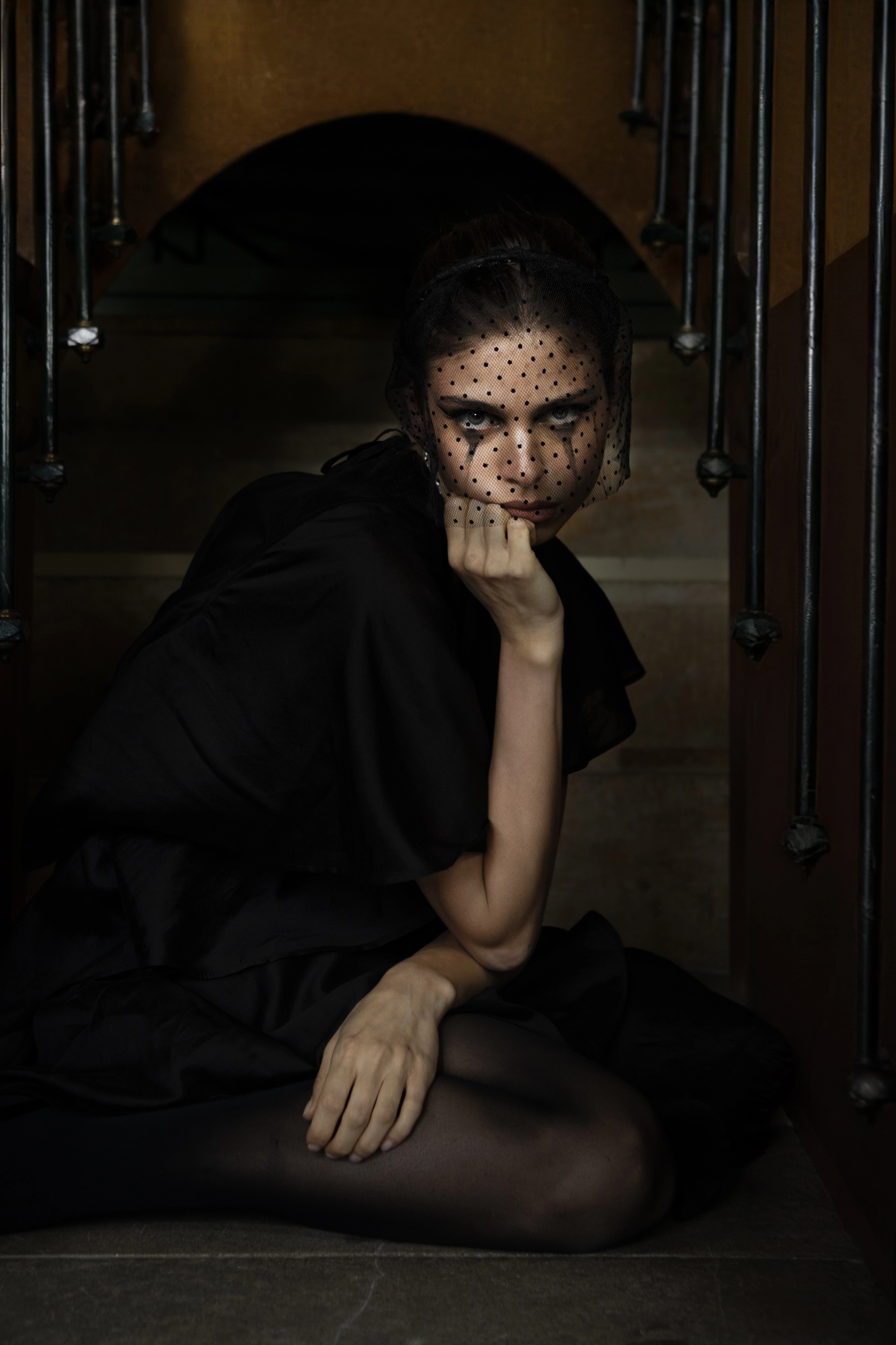 widow with Veil and pearls, 
