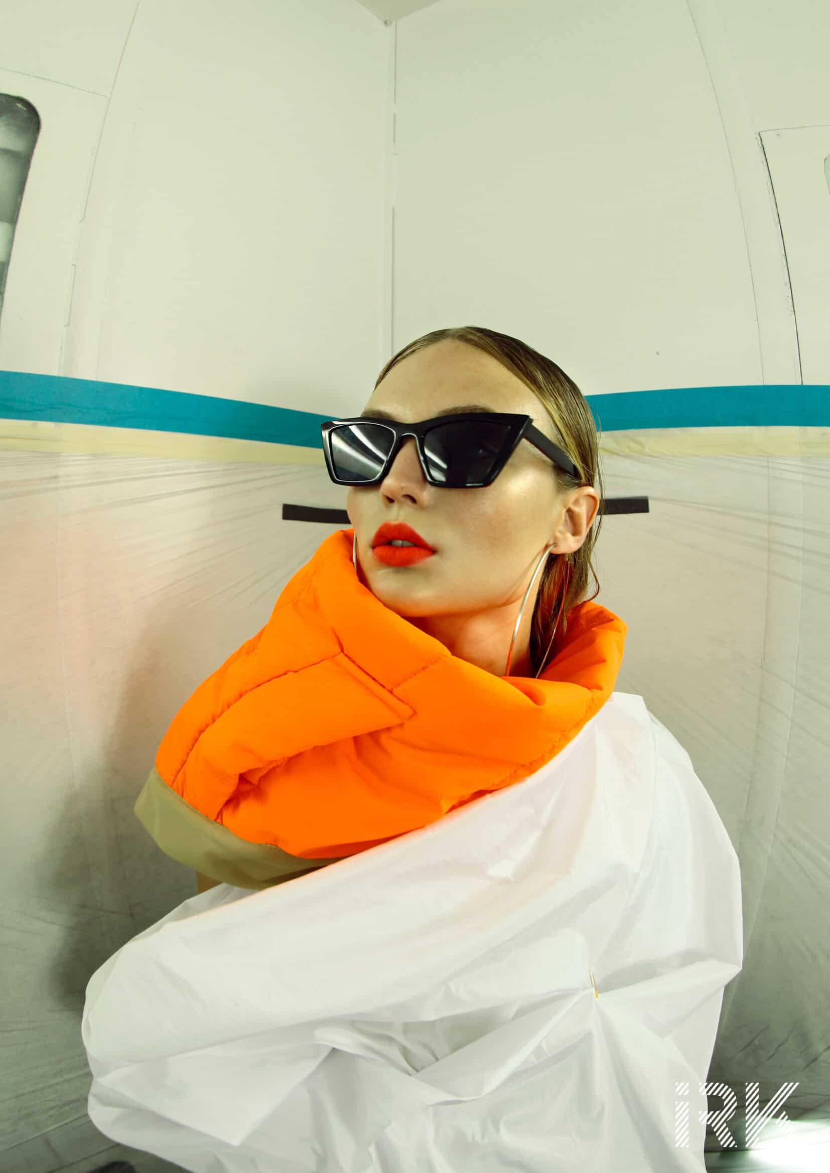 Top Gregory Assad, Orange scarf Visual Society, Sunglasses ASOS