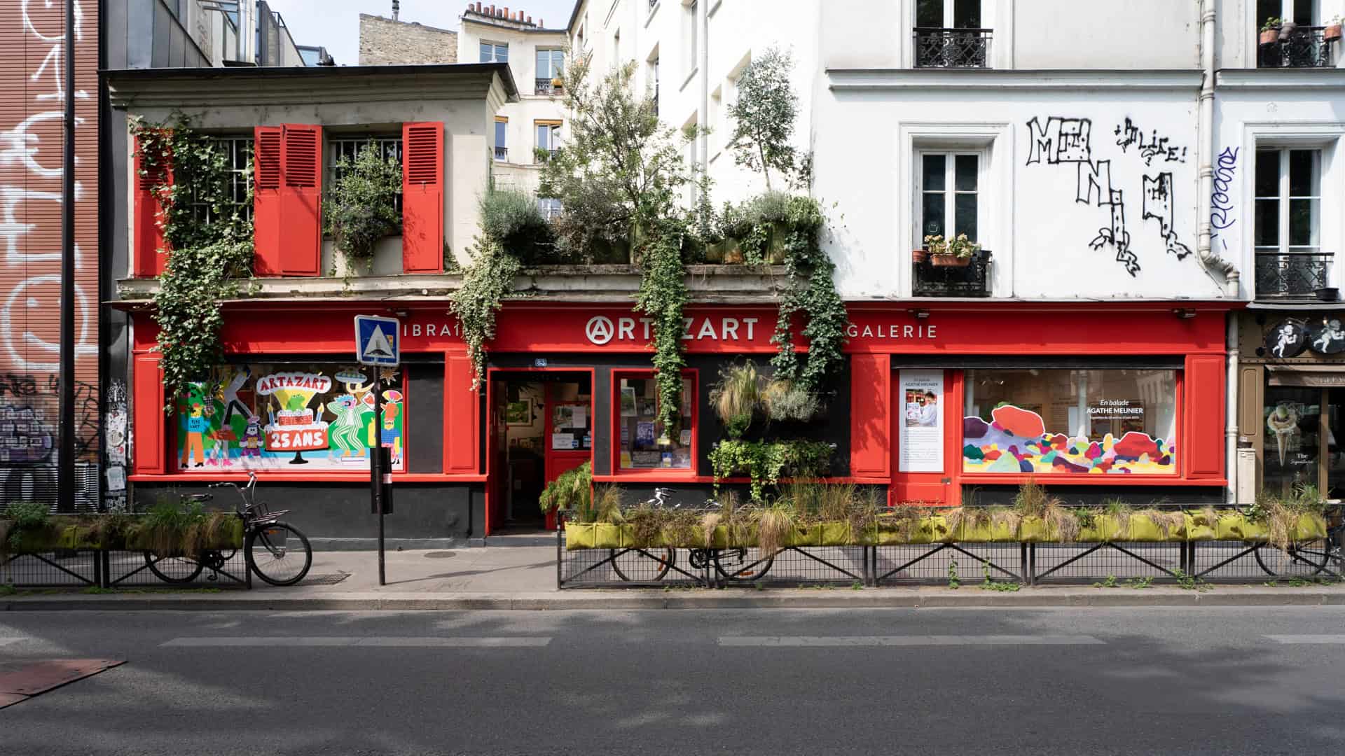 Bookstore façade in Paris captured by photographer Louis Lambert