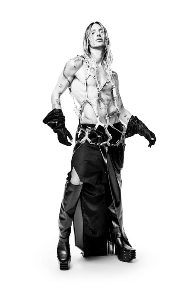 Rick Owens menswear looks, raw sensuality and performance in extreme settings