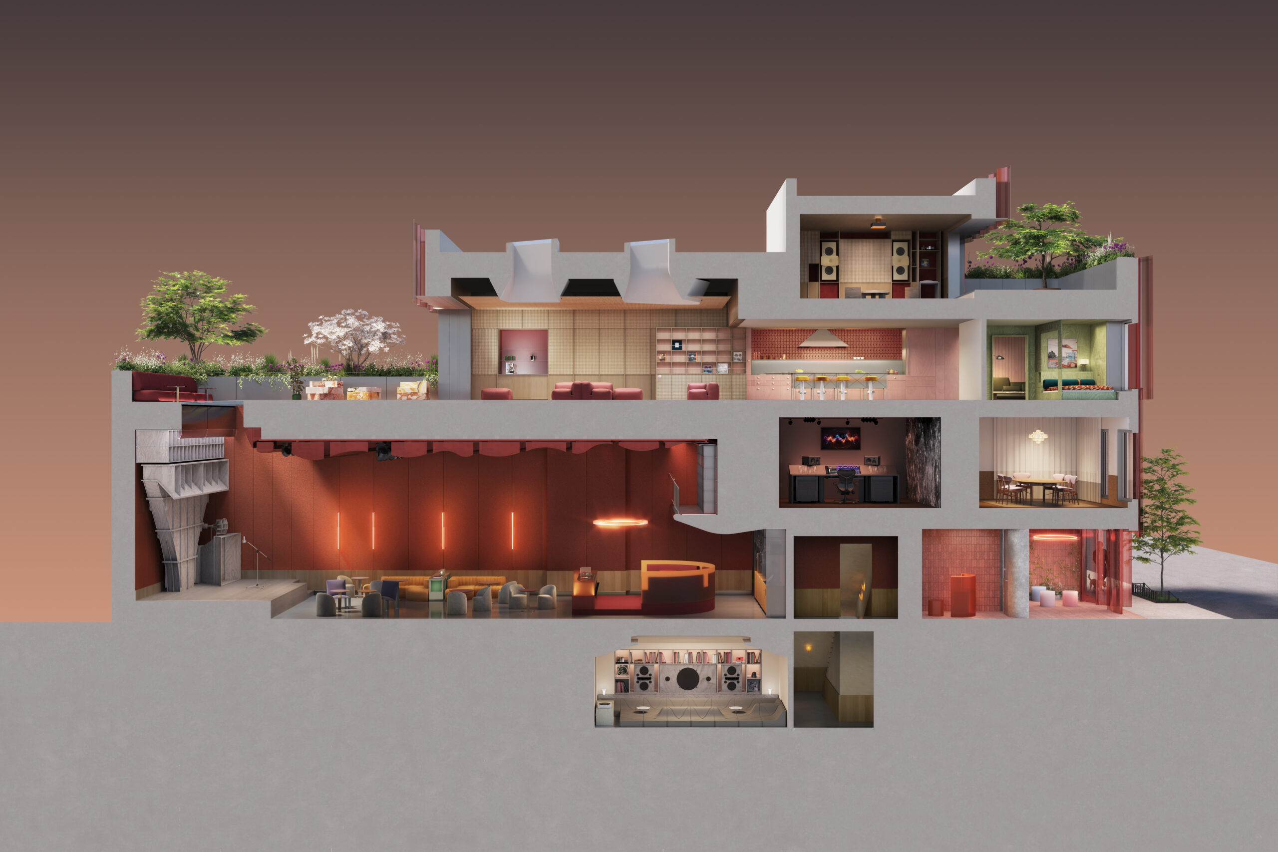 Acoustic Salon "Courtesy of O'Neill Rose Architects"