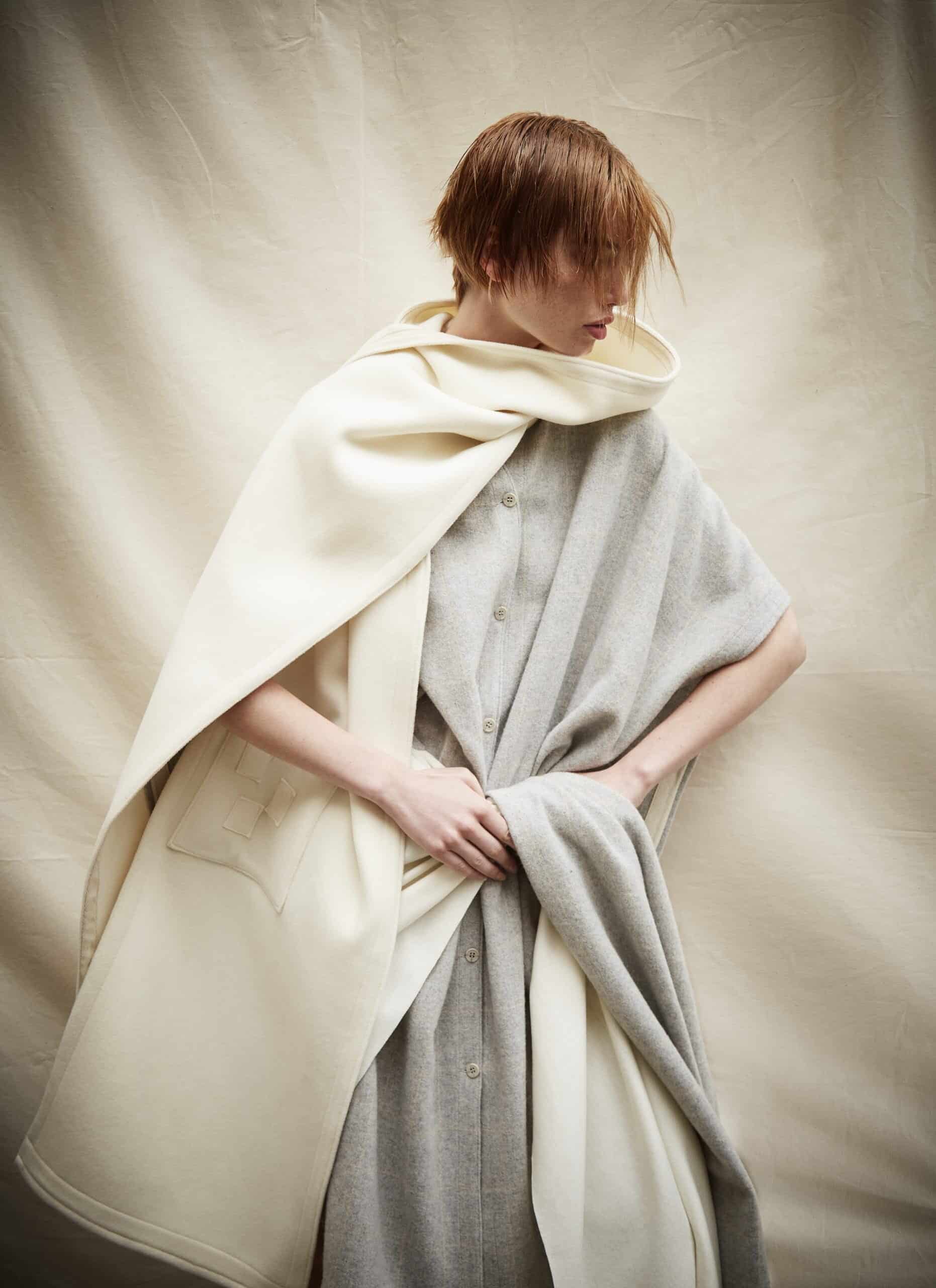  While one piece evokes uniform, the other resists it. Still, both remain grounded in freedom and formal clarity. 