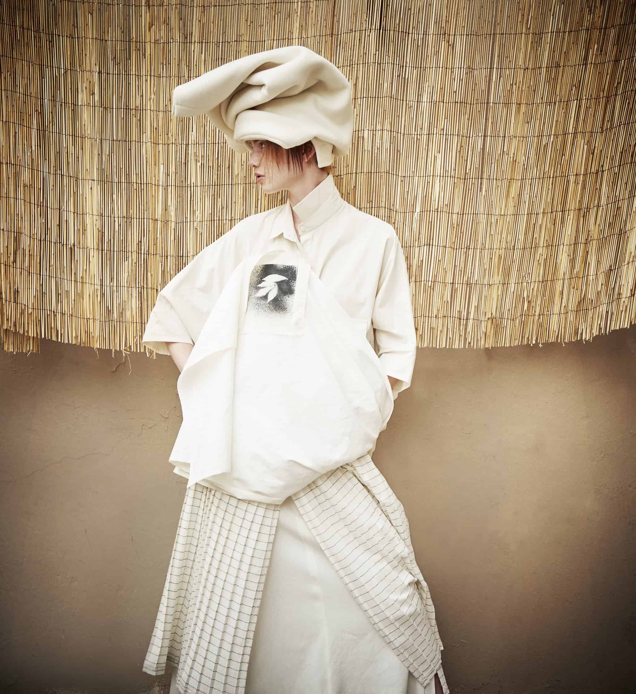 EKJO deconstructs tradition. While one piece evokes uniform, the other resists it. Still, both remain grounded in freedom and formal clarity. Courtesy of EKJO