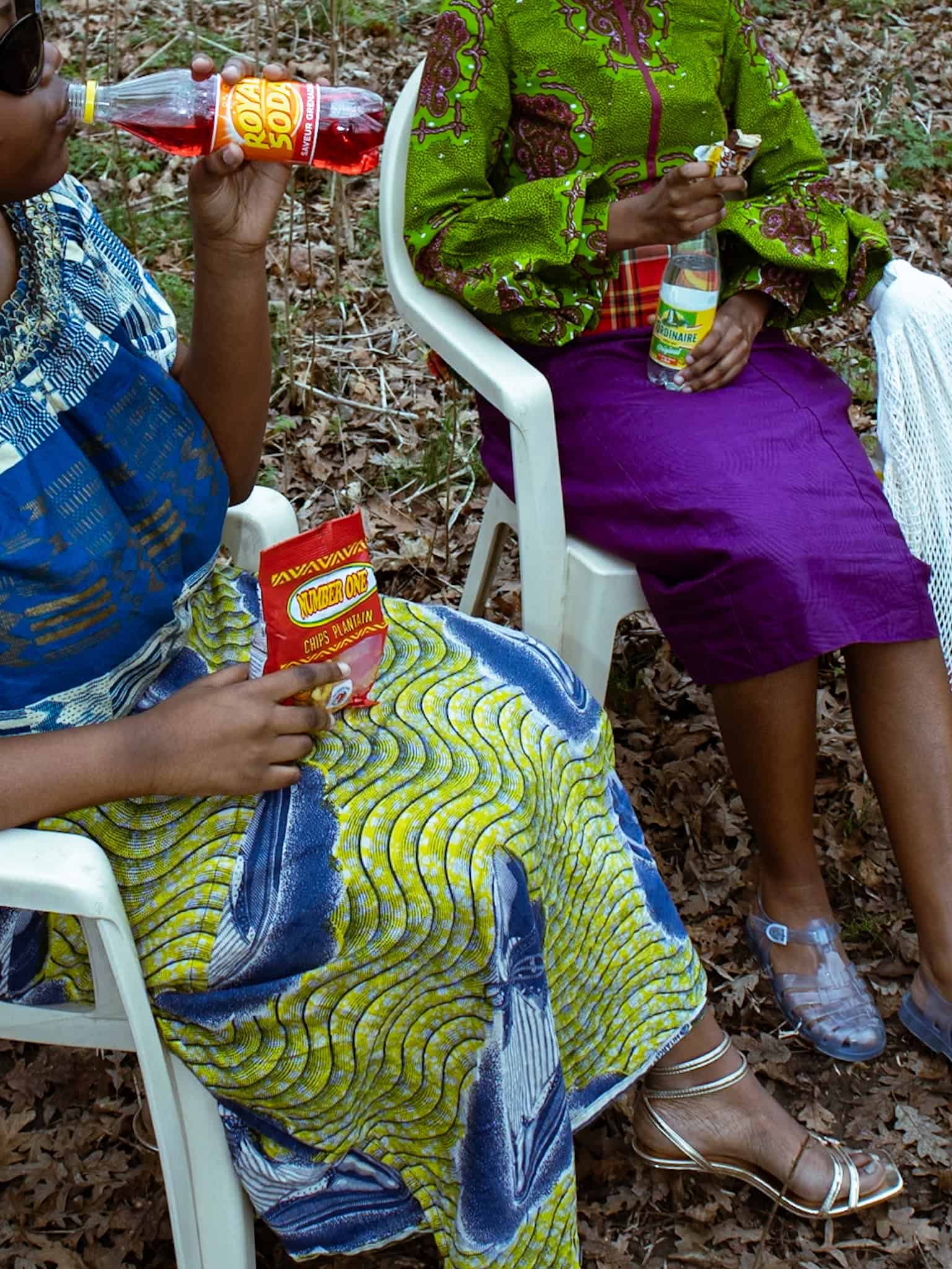 Plantain chips and Caribbean sodas evoke shared rituals of home and memory. Meanwhile, textures speak louder than words.