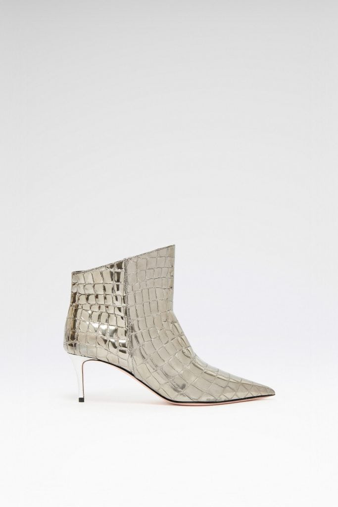  Pointed ankle boot in snake-embossed leather. By Cazbat 