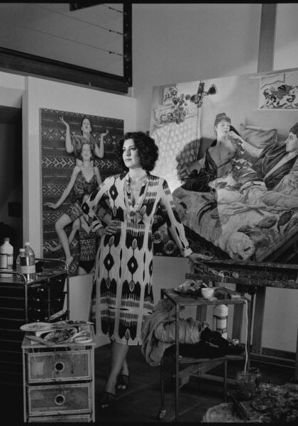 March 28th, 2025. Arcueil, France. Portraits of artist Nazanin Pouyandeh in her studio.