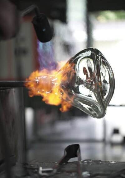 Ptoduction- process of blown glass homa design studio 16/1/26