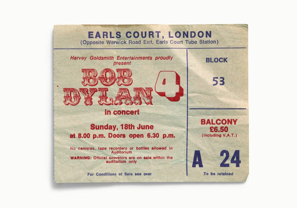 Bob Dylan Earls Court 1978 Master 17x22 print © Blaise Hayward.