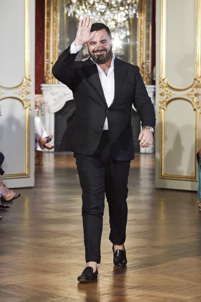Designer Steven khalil walking the catwalk at his latest couture show