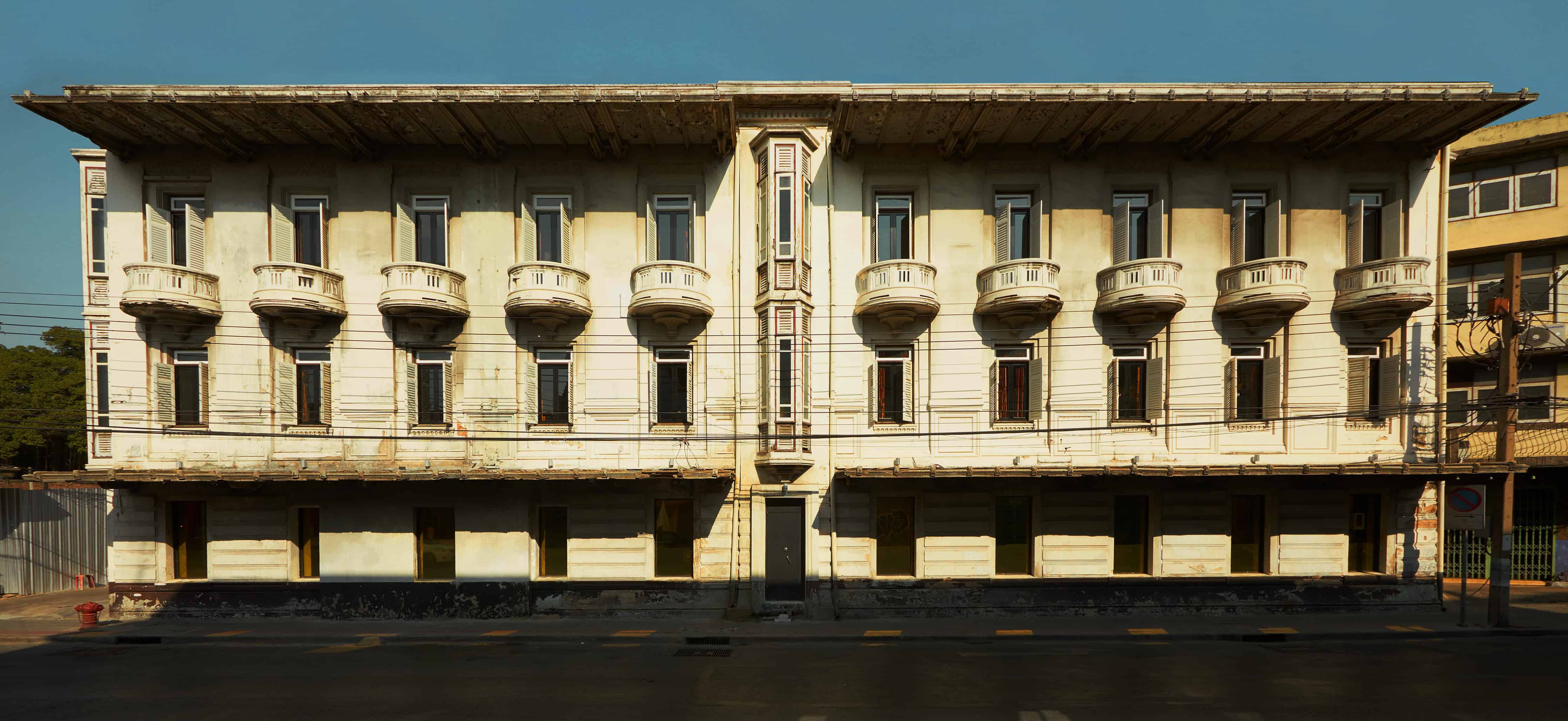 daylight color photograph hotel storefront