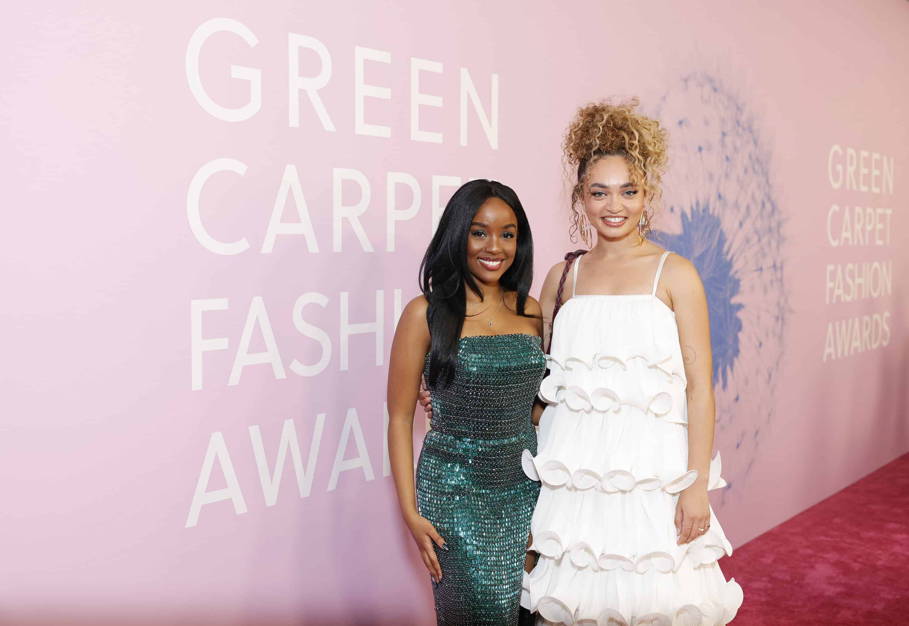 Wanjiku Gatheru and Summer Dean on red carpet at Green Carpet Fashion Awards, fashion photography