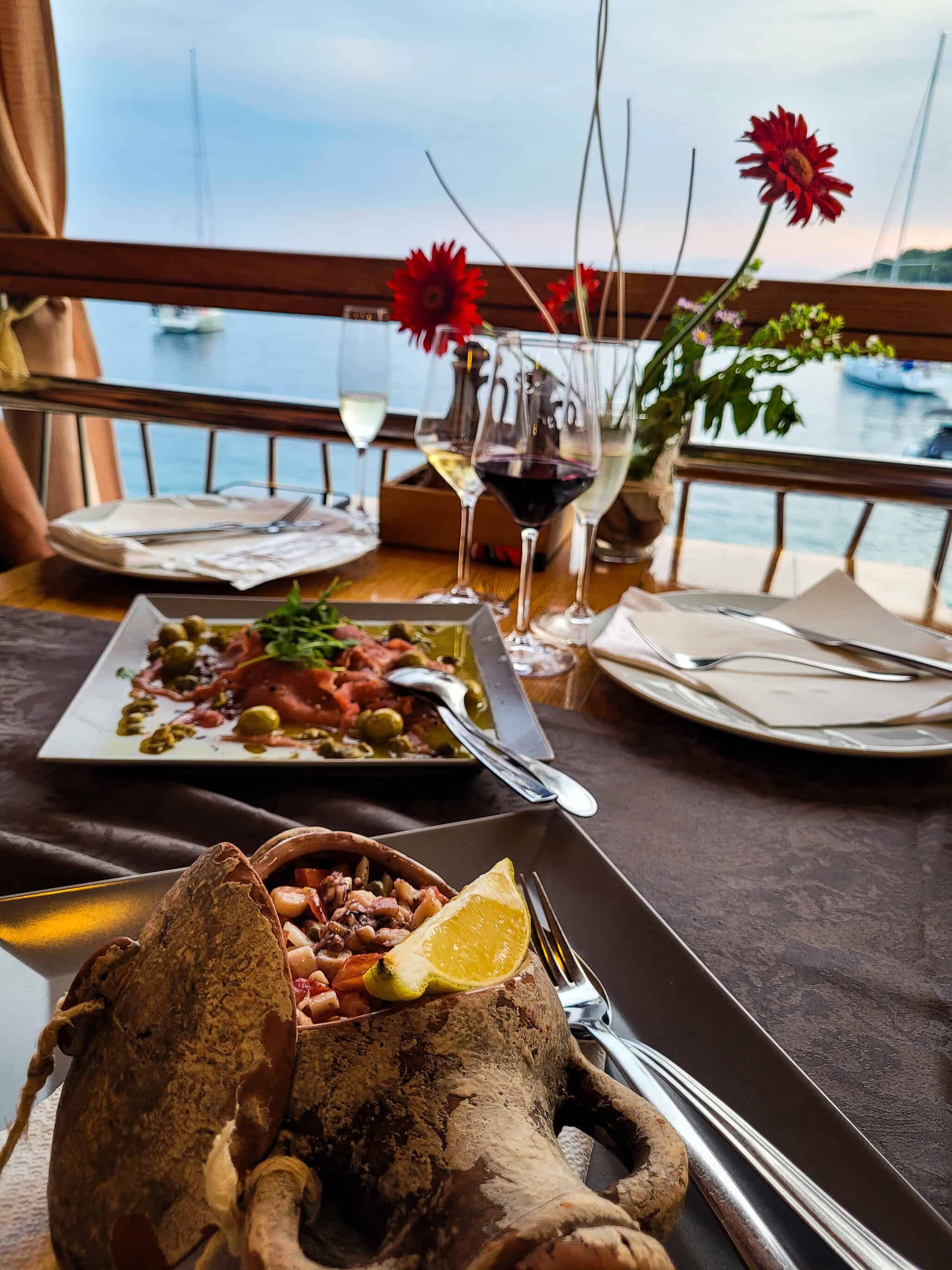 color landscape photograph of seaside dining experience