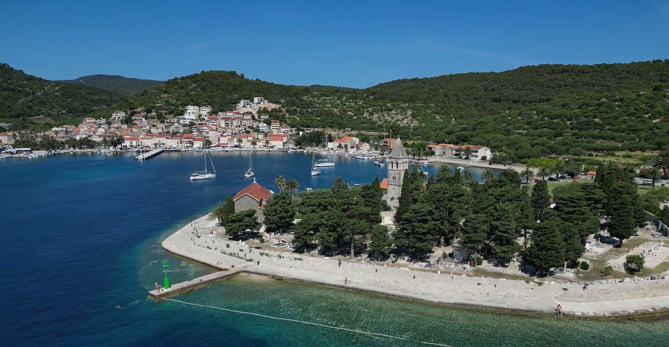 color landscape photograph of seaside town