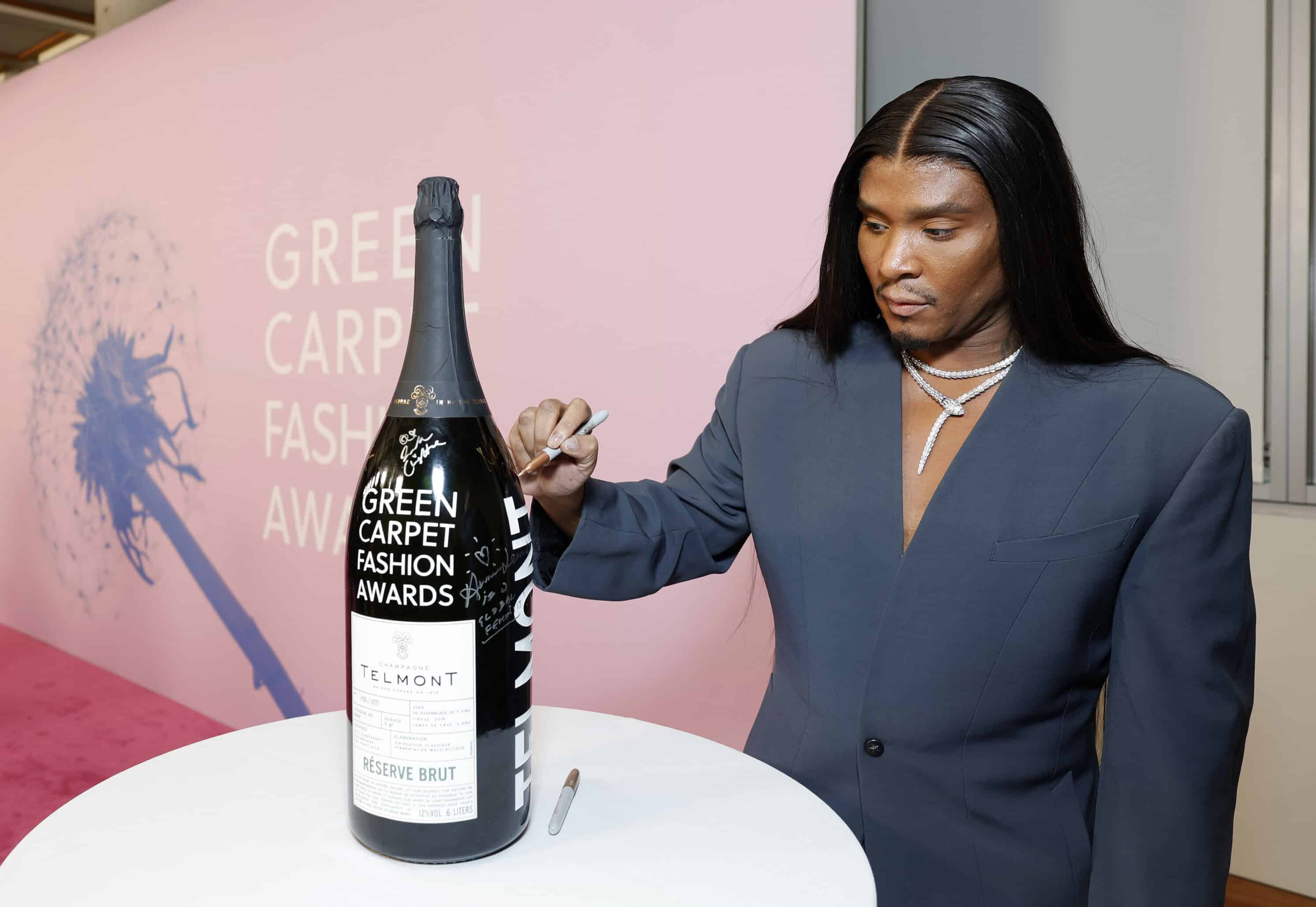 Law Roach on red carpet at Green Carpet Fashion Awards, fashion photography