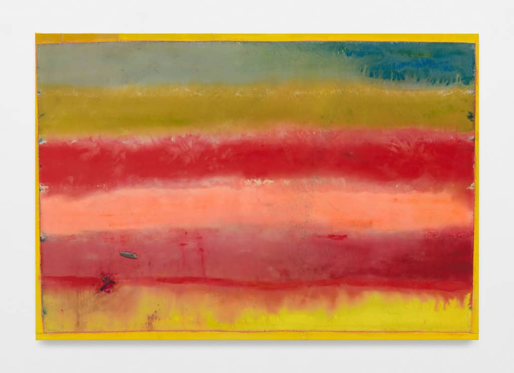 Frank Bowling Water 2024 Acrylic, acrylic gel and found objects on canvas with marouflage