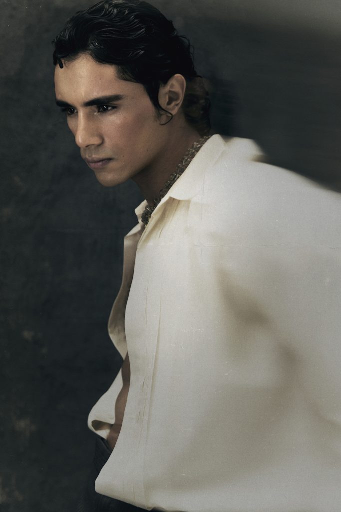 close-up portrait in soft lighting, white shirt, Eternal Allure photo story by Ben Cope.
