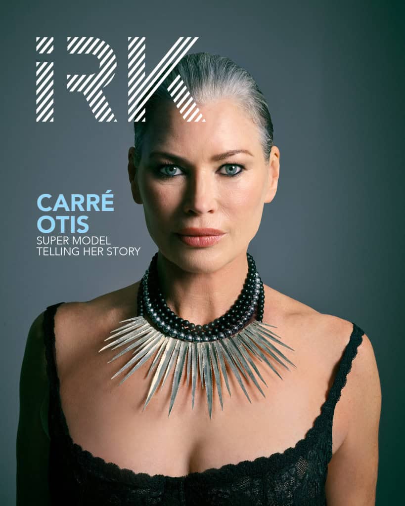 Top Model CARRE OTIS dressed in Top: Narciso Rodriguez, Necklace: Gabriela Sanchez from Flying Solo.
