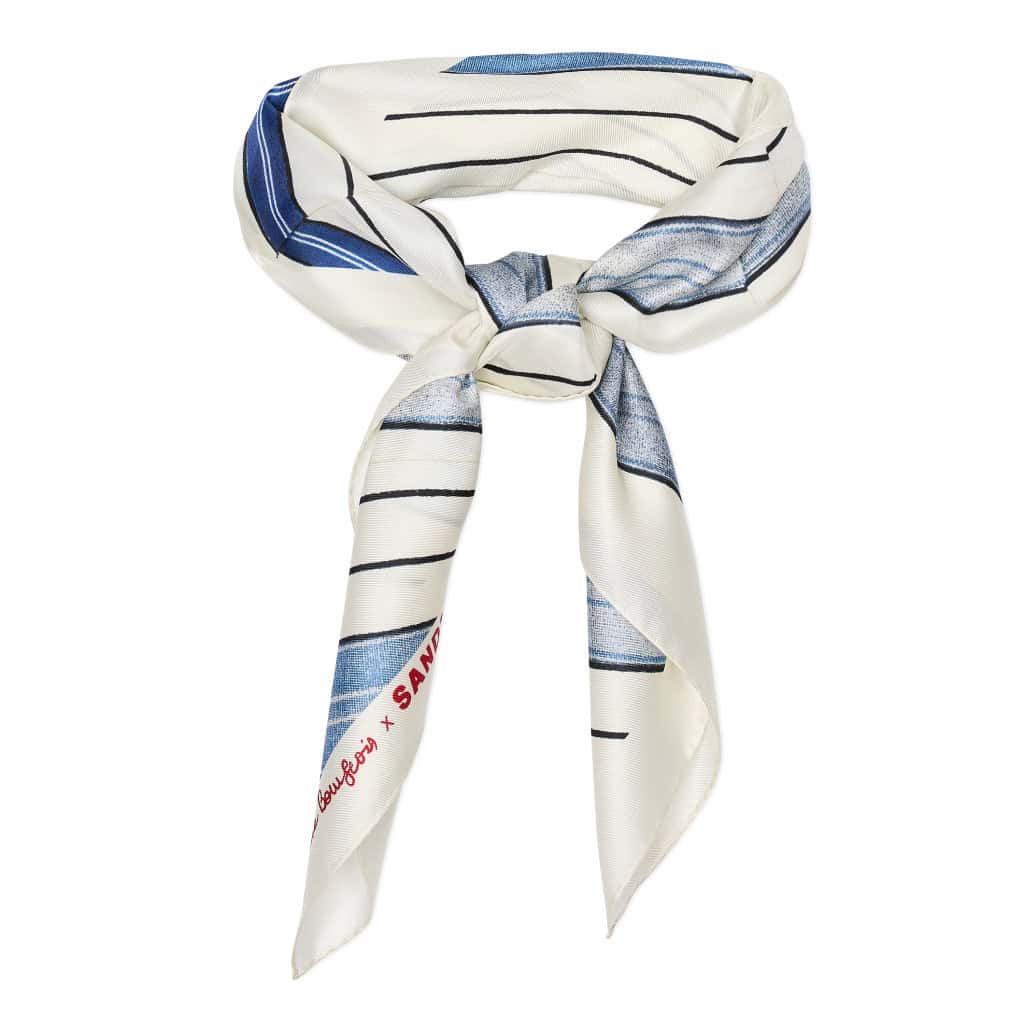 SANDRO white and blue scarf