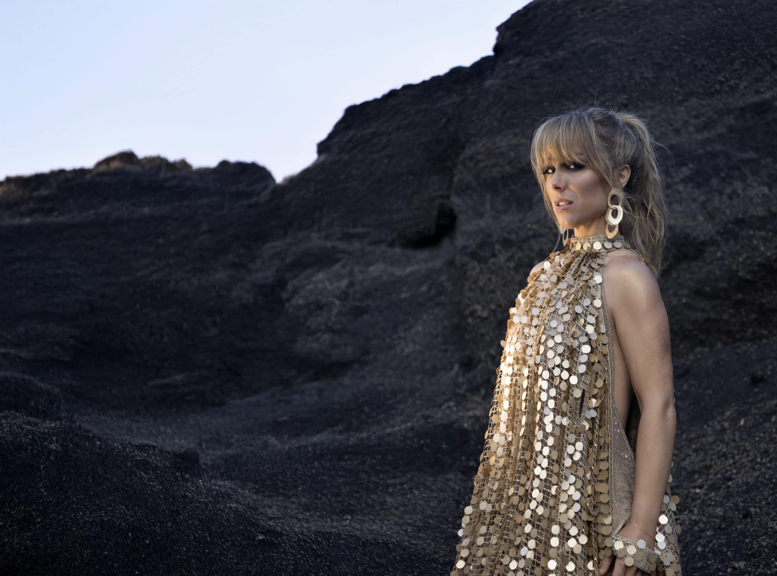 Scarlett Immortal Gold dress Sana Osmani