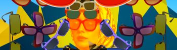 Collage of colorful sunglasses