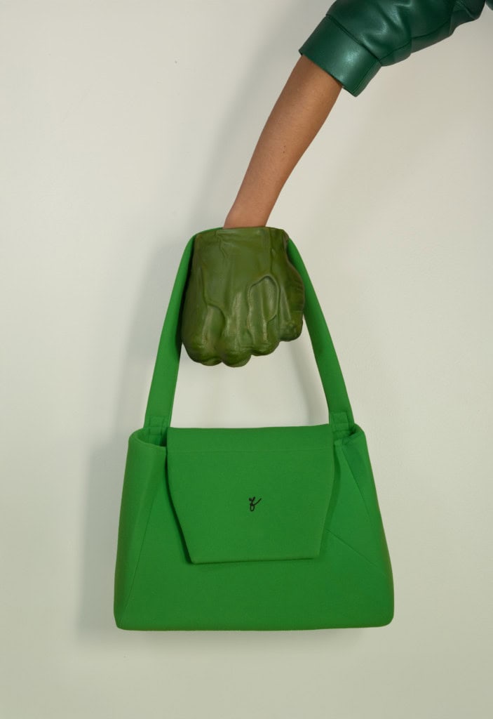 Incredible Hulk hand holding bag 

The Key Collection, Uselding Fridays, © French Cowboy

